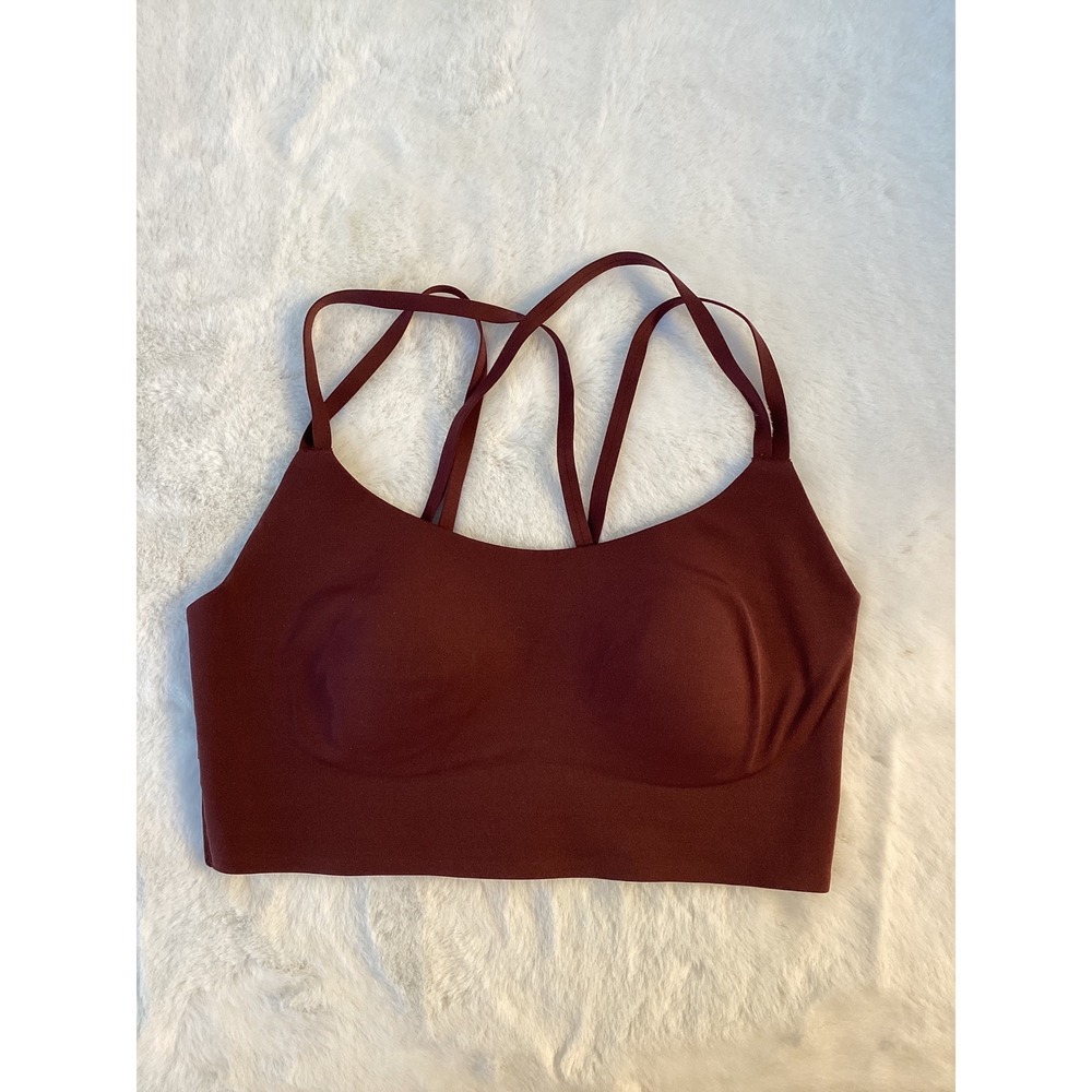 OFFLINE by Aerie Real Me Strappy Sports Bra Mahogany Brown Medium High Support
